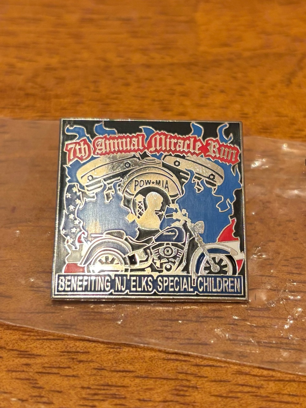 2005 New Jersey Elks Miracle Run 7th Annual Motorcycle Pin Fraternal Org